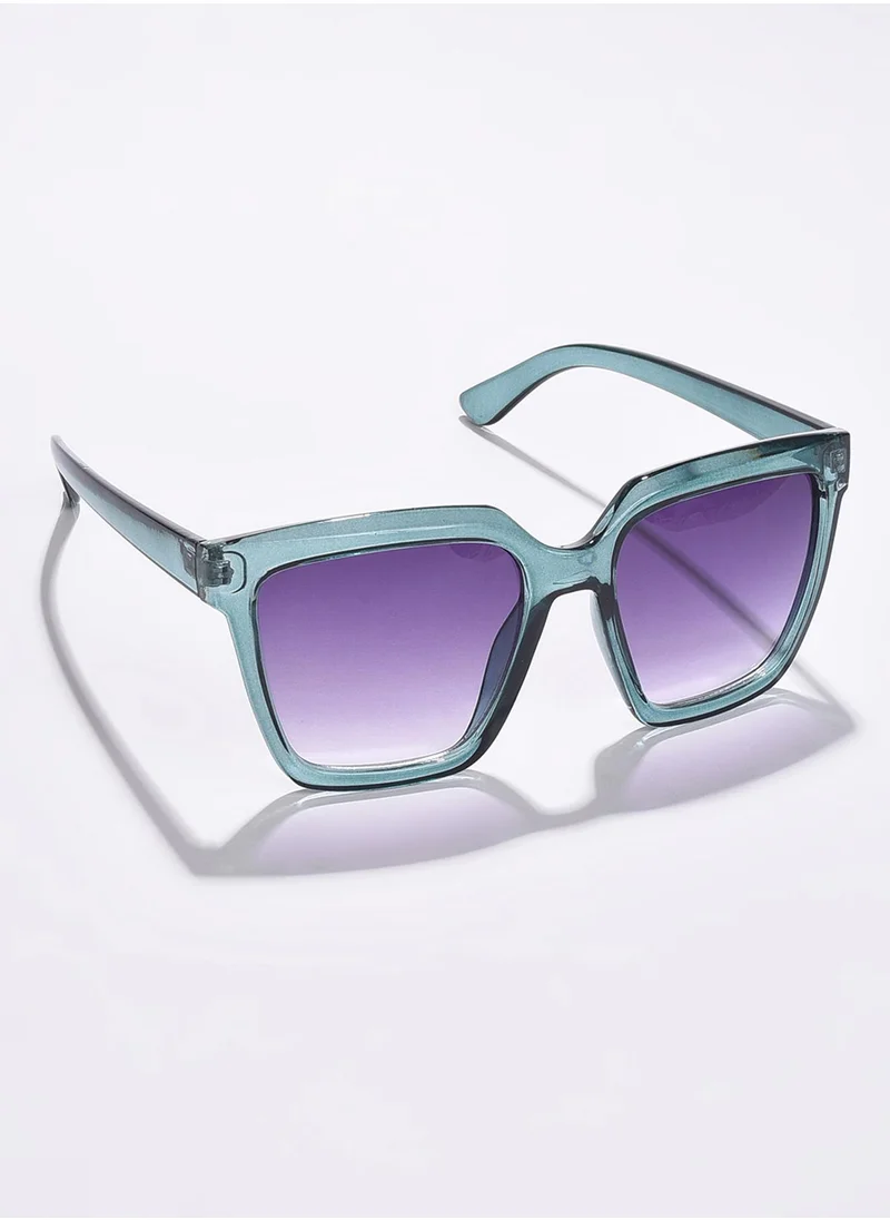 Haute Sauce Purple Lens Green Wayfarer Sunglasses