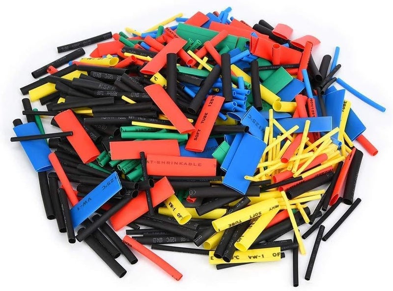 530pcs Heat Shrink Tube Assortment Polyolefin Insulated Shrinkable Tubing for Electrical Wire Cable Protection Flame Retardant in Multiple Colors Sizes Black Red Blue Green - Image 1