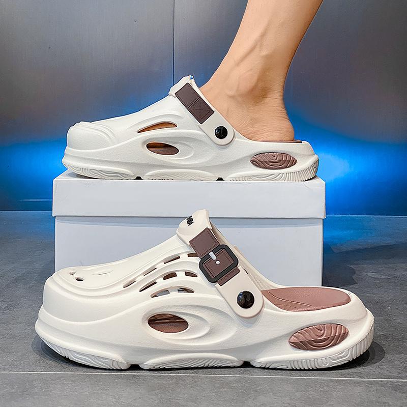 Hole Shoes Men'S Summer Casual Outer Wear Non-Slip Dual-Purpose Baotou Half Slippers For Sports Shoes Beach Sandals - Image 5