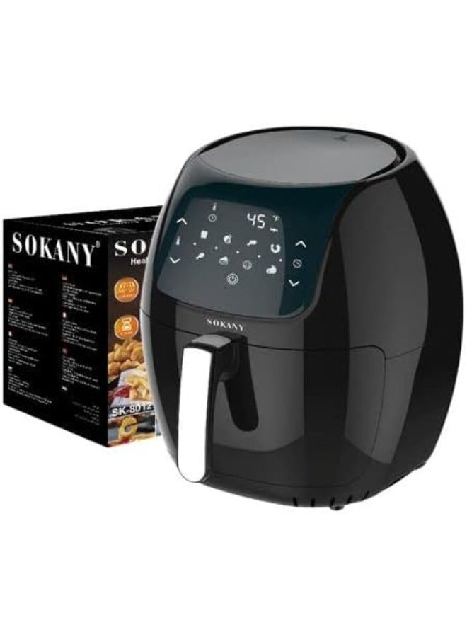 سوكاني قلاية سوكاني بدون زيت ، 1800 واط ، 8 لتر ، اسود - SK-8012 - Image 1
