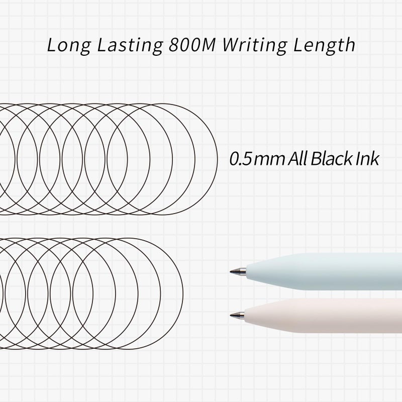 Kaco FIRST Gel Pens Cute Stationery Black Ink 2 Pieces with Extra 4 Refills, 0.5 mm Fine Point, Aesthetic Cute Star Pens for Journaling - Image 4