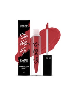 Renee RENEE Stay With Me Matte Lip Color Hunger for Berry 5ml| Long Lasting, Light Weight & Non Transfer Formula| Water & Smudge Proof  - Image 1