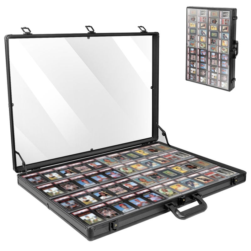 LTLUO Black 34 in X 22 in, Card Show Display Case Large Aluminum, Trading Card Display Case Suitable for Sports Card/ TCG/ Jewelry Collection, 1-Year Coverage - Image 1