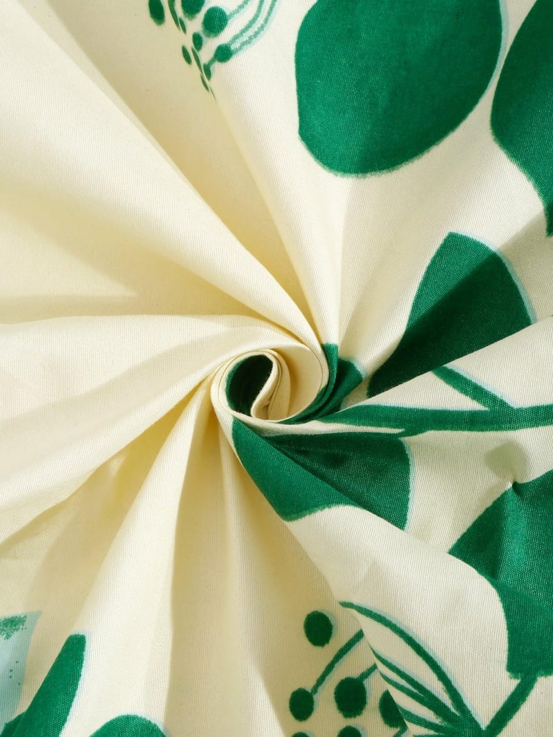 Fashion String 144TC Nature Embrace Lush Green Double Bedsheet with 2 Pillow Covers - Image 5