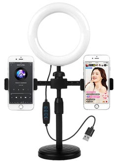 Generic 6 Inch Selfie Ring Light with Tripod Stand Dimmable Led Camera Ring Light and Phone Holder for Live Stream Makeup YouTube Video Compatible with iPhone Android Remote  - Image 1
