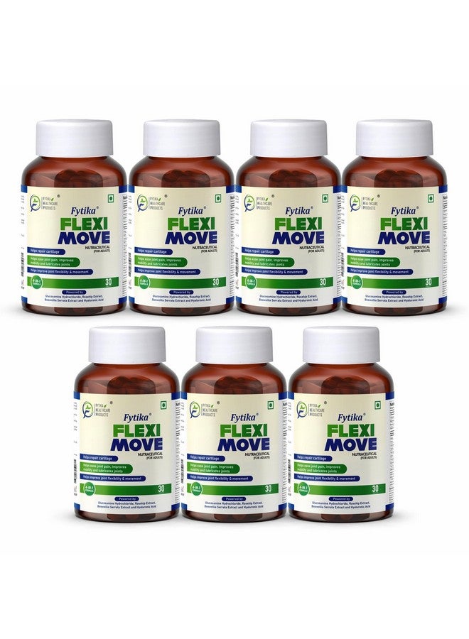 FYTIKA فيتيكا فليكسى موف - مكمل دعم المفاصل، جلوكوزامين، وردة الورد، بوسويليا سيراتا، يدعم صحة العظام، المفاصل، الغضاريف، للرجال، النساء - 210 قرص (عبوة من 7) - Image 1