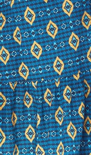 Liquorish  African Print Midi Dress Blue & Yellow for Women | Best Price UAE