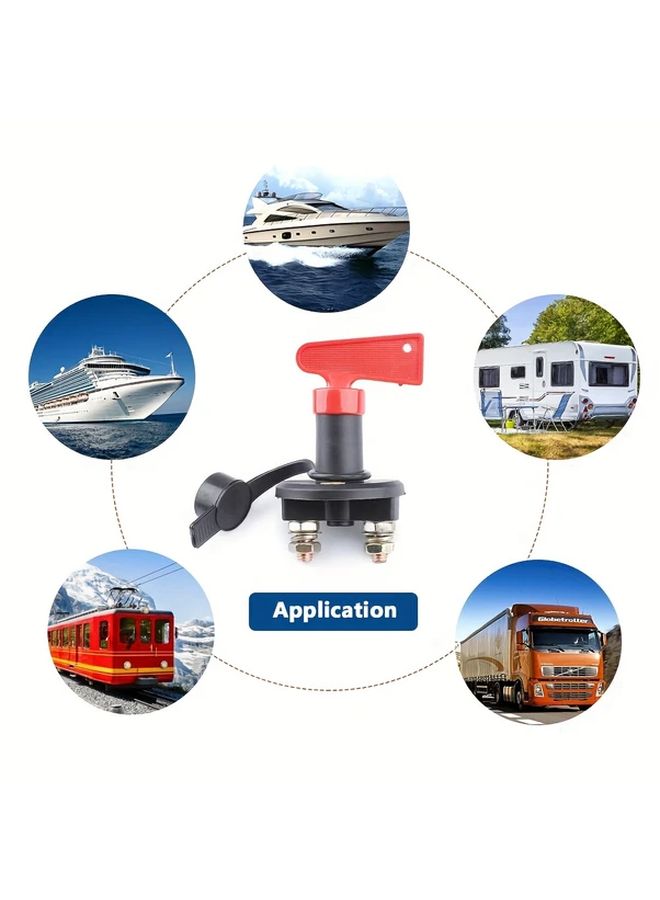 M8 Size Kill Switch Battery Disconnector Isolator 12V 24V Power Cut Off for Car Truck Boat - Image 1