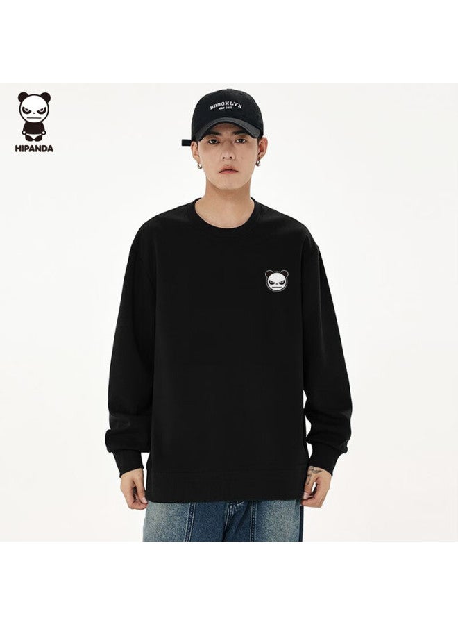 Hipanda Casual Sweatshirt For Men, Autumn Round Neck Pullover Base Layer Long T-shirt, Knitted Loose Fit Sports Trendy Top, White XL - Image 3