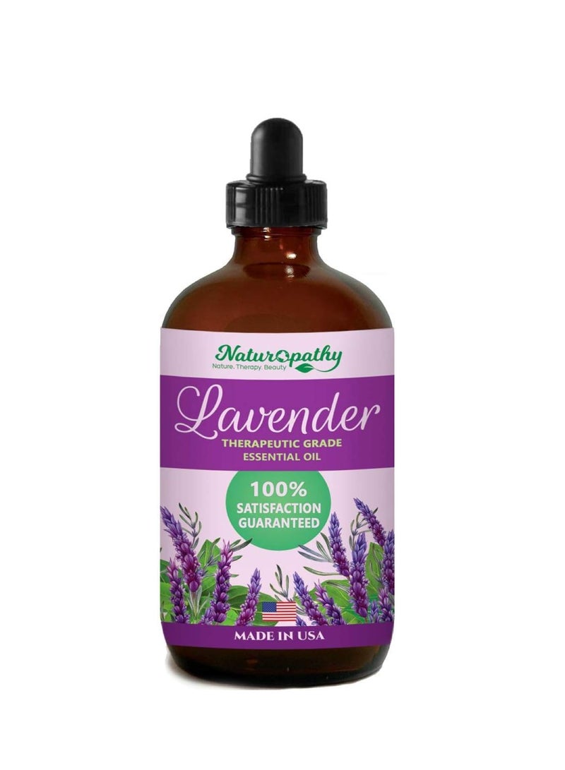 NATUROPATHY NATURE. THERAPY. BEAUTY Naturopathy Lavender Essential Oil, 100% Natural Therapeutic Grade, Premium Quality Lavender Oil, 4 fl. Oz - Perfect for Aromatherapy and Relaxation  - Image 2