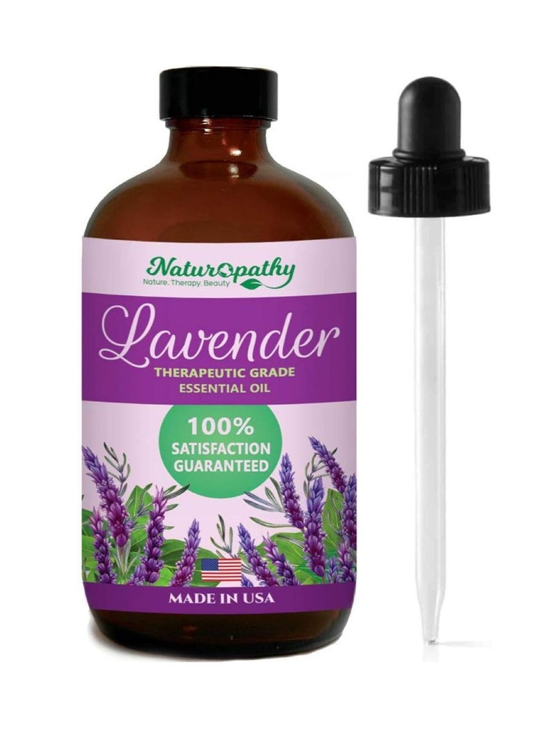 NATUROPATHY NATURE. THERAPY. BEAUTY Naturopathy Lavender Essential Oil, 100% Natural Therapeutic Grade, Premium Quality Lavender Oil, 4 fl. Oz - Perfect for Aromatherapy and Relaxation  - Image 1