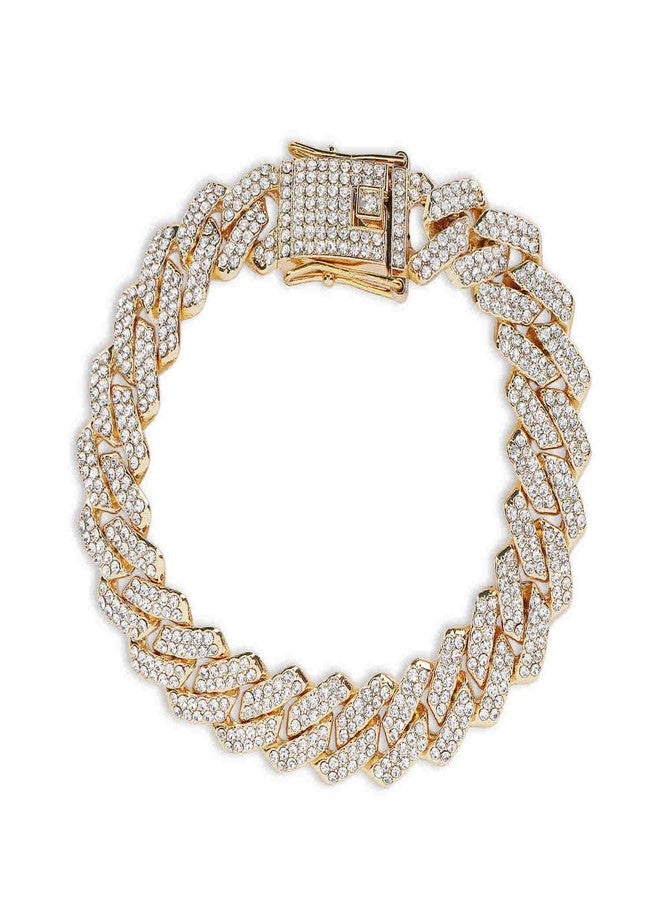 Thrillz Golden Bracelet For Men Women Gold Plated American Diamond Studded Golden Bracelets For Women Girls Men Boys Jewellery - Image 1