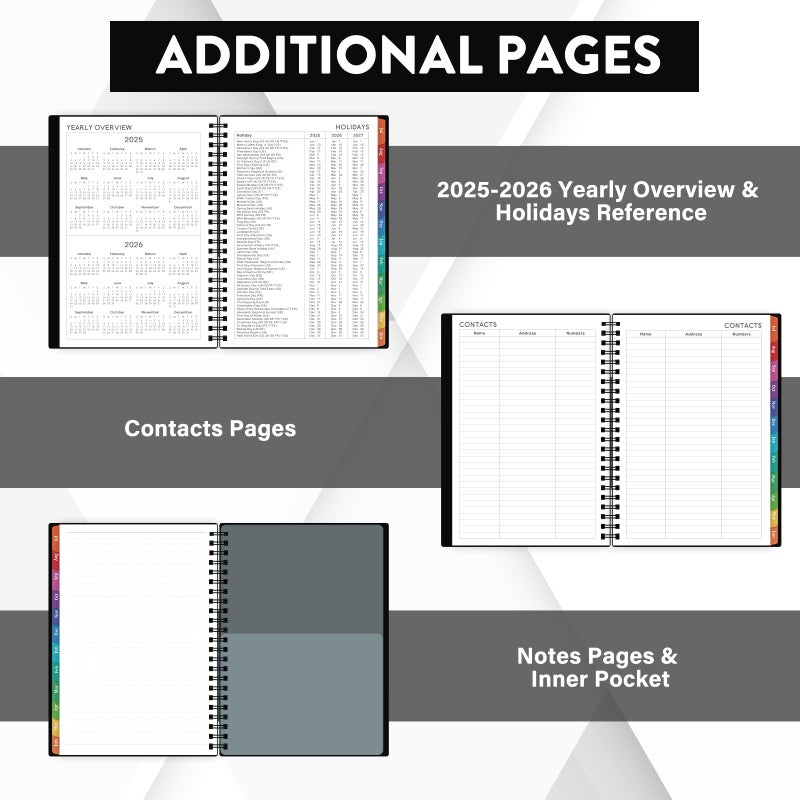 BooQool 2025-2026 Planner - Planner 2025-2026, 2025-2026 Academic Planner Weekly and Monthly with Tabs, July 2025 - June 2026, 6.25" × 8.3", Strong Twin-Wire Binding - Image 5