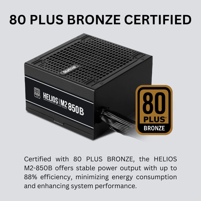 GAMDIAS ATX 3.1 & PCIe 5.1 850W Bronze PSU, 850W Gaming Power Supply, 80+ Bronze ATX Gold 12V Power Supplies for Gaming PC Desktop Computers and Active PFC - Image 4