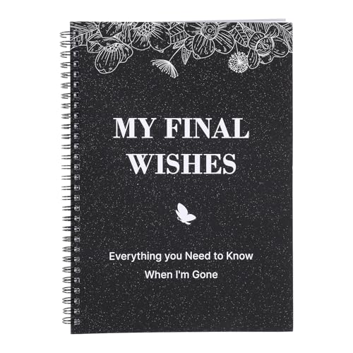 Thboxes My Final Wishes, End of Life Planner Death Spiral Estate Planner Organizer Things You Need Know When I'm Gone Notebook 7.4"x10.1" for Possessions Affairs，Black - Image 1