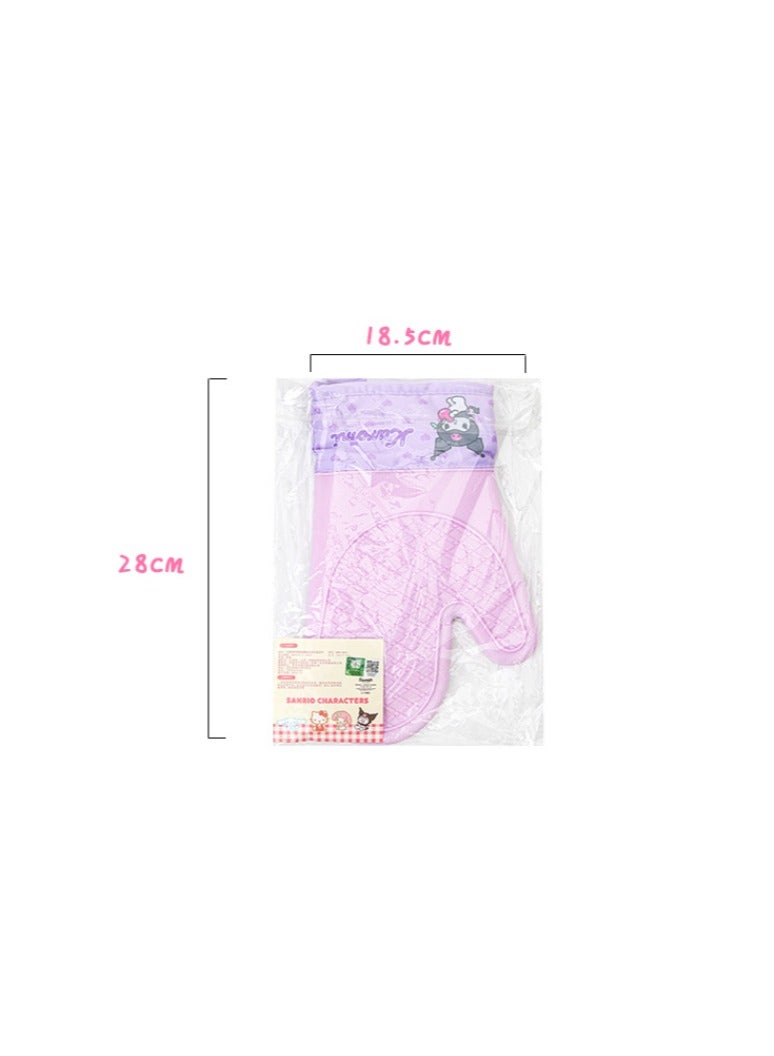 Kuromi Silicone Oven Gloves Extreme Heat Resistant BBQ Gloves Handle Hot Food Right on Your Grill Fryer Pit Waterproof Grilling Cooking Baking Mitts - Image 3