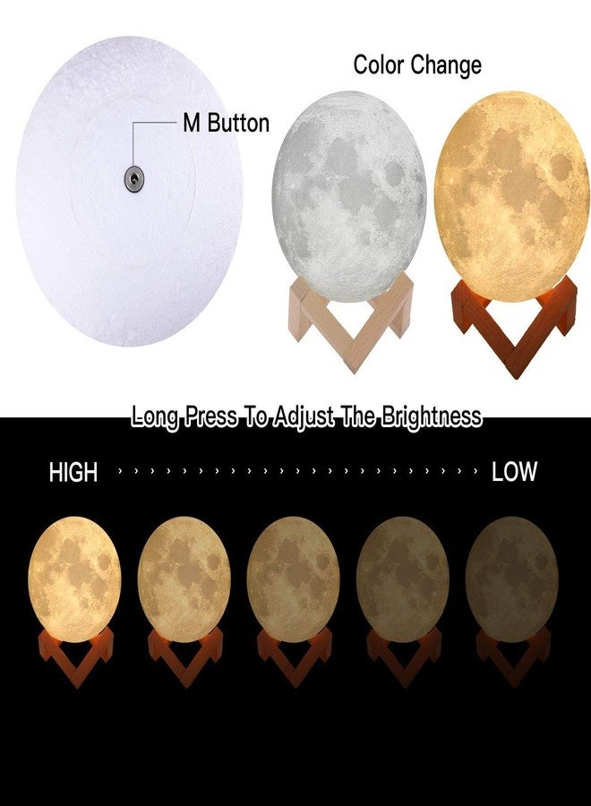 Toriox Moon Lamp Light 16 Color Romantic 3D Night Lamp Suitable for Gifting on Valentine/Christmas/Birthday/Anniversary with Stand and USB Charging - 16 Color - 14 cm Diameter - Image 3