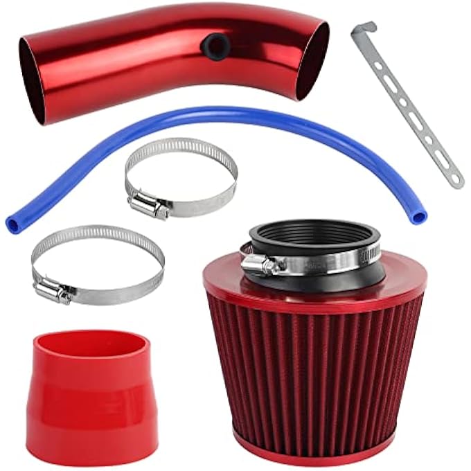 FLYPIG Universal 3 Inch Cold Air Intake Air Filter Kit Pipe Power Flow Hose System For Most Car Auto Truck Accessories - Image 1