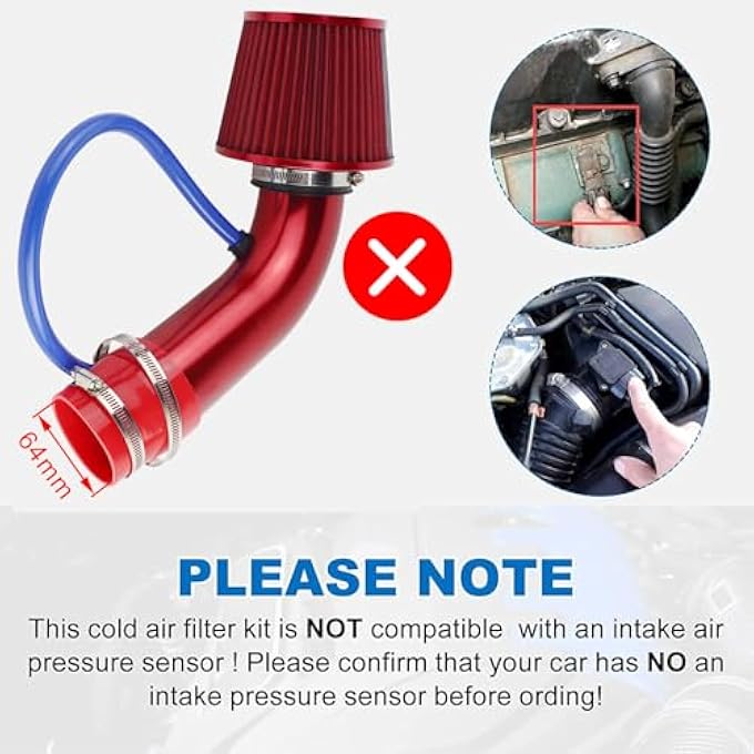 FLYPIG Universal 3 Inch Cold Air Intake Air Filter Kit Pipe Power Flow Hose System For Most Car Auto Truck Accessories - Image 3