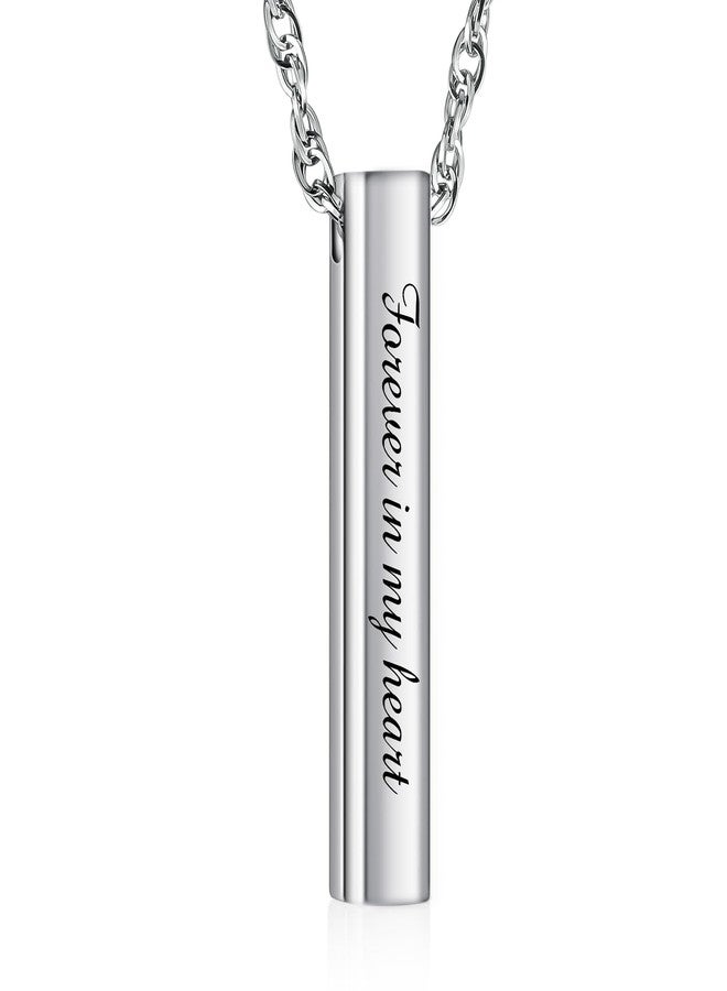 Dletay Urn Necklaces for Ashes Memorial Cremation Necklace Stainless Steel Necklace for Ashes of Loved One Urn Pendant Keepsake Ashes Necklace Jewelry for Women Men -Forever in my heart - Image 1