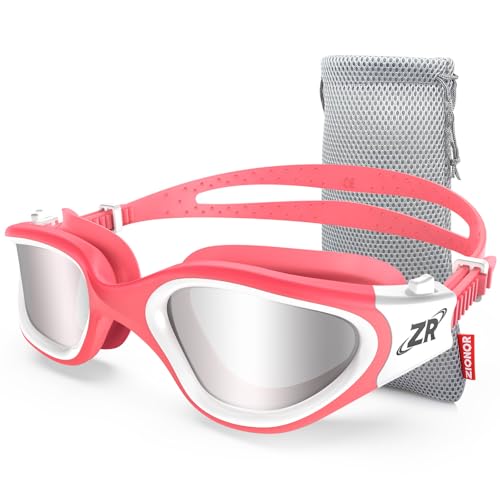 ZIONOR Swim Goggles, G1 Polarized Swimming Goggles UV Protection Anti-fog Adjustable Strap for Adult Men Women (Polarized Light Mirror Silver Lens) - Image 1