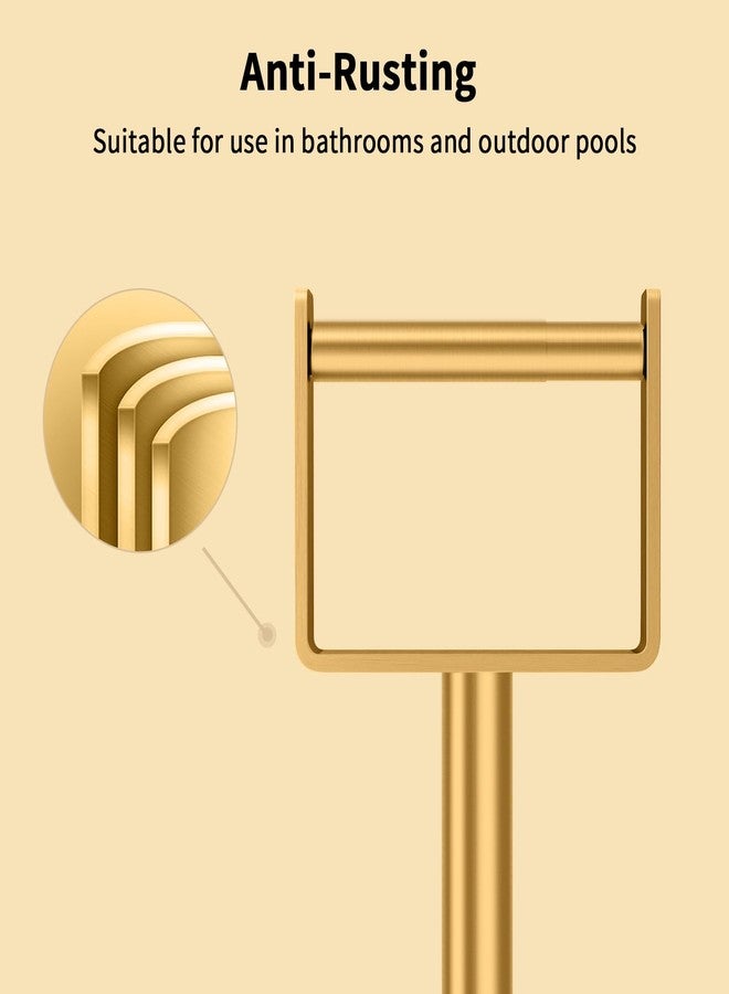 YUMORE Toilet Paper Holder Free Standing, Stainless Steel Toilet Paper Stand, Weighted Base Floor Tissue Roll Holder for Bathroom,Gold 200UP - Image 5