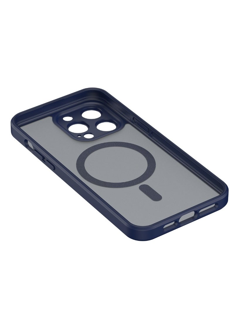 HuntKey - Huntkey iPhone 15 Pro Magsafe Case Clear【Strong Magnet N52】【Shockproof Airbag Protection】iPhone 15 Pro Cover for iPhone 15 Pro Clear Inclusive lens (Navy Blue) - Image 1