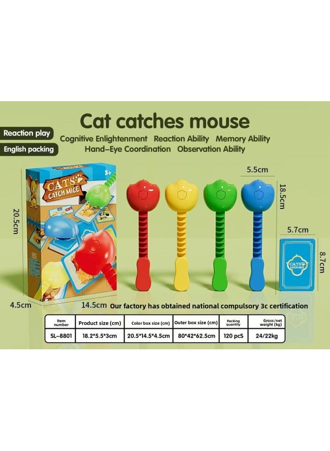 Cat Catching Mouse Explosions Children's Early Education Reaction Game Baby Observation And Concentration Training Educational Board Game Toys