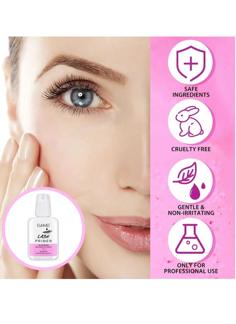 Elaimei Lash Primer for Eyelash Extension Easy to Remove Proteins and Oils Enhance Adhesive Strength of Eyelash Extensions Pre Treatment for Lash Enhancer Primer Professional Use Only  - Image 2