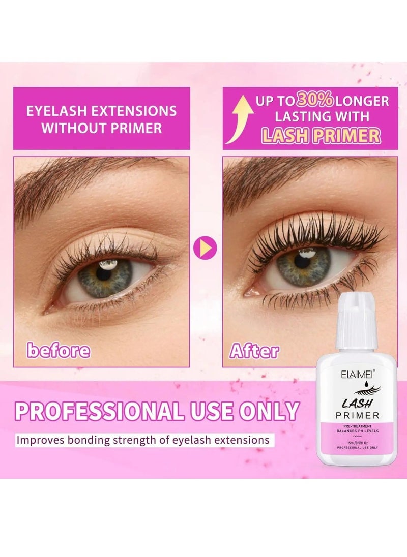 Elaimei Lash Primer for Eyelash Extension Easy to Remove Proteins and Oils Enhance Adhesive Strength of Eyelash Extensions Pre Treatment for Lash Enhancer Primer Professional Use Only  - Image 3