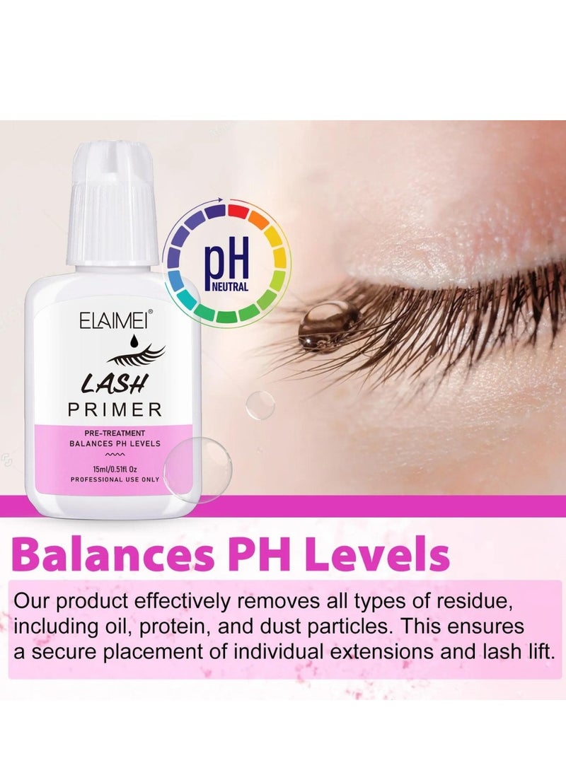 Elaimei Lash Primer for Eyelash Extension Easy to Remove Proteins and Oils Enhance Adhesive Strength of Eyelash Extensions Pre Treatment for Lash Enhancer Primer Professional Use Only  - Image 5