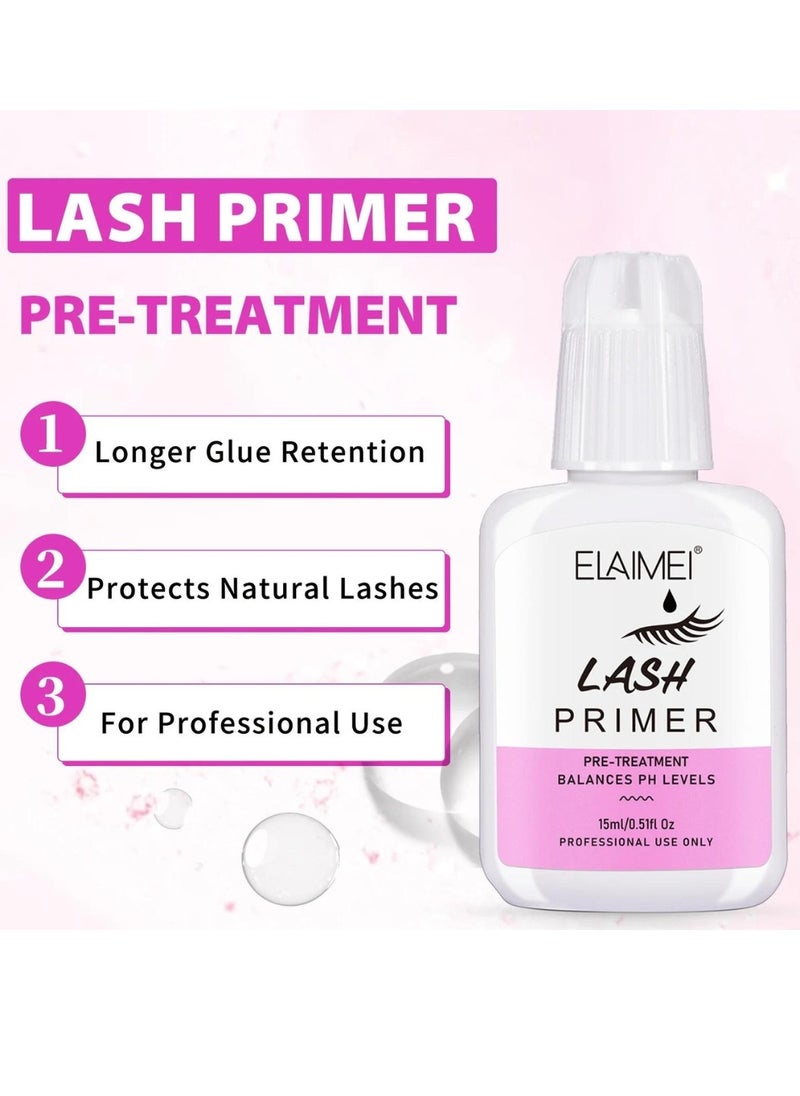 Elaimei - Lash Primer for Eyelash Extension Easy to Remove Proteins and Oils Enhance Adhesive Strength of Eyelash Extensions Pre Treatment for Lash Enhancer Primer Professional Use Only - Image 1