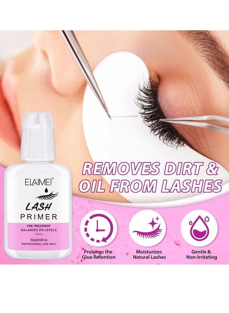 Elaimei - Lash Primer for Eyelash Extension Easy to Remove Proteins and Oils Enhance Adhesive Strength of Eyelash Extensions Pre Treatment for Lash Enhancer Primer Professional Use Only - Image 1