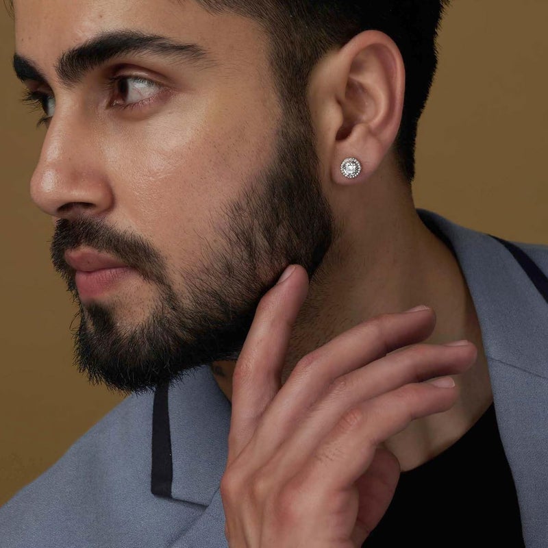 LeCalla 925 Sterling Silver Stud Earrings for Men's | BIS Hallmarked Lightweight Stud and Hoop Earring Mens Jewelry Gift for Dad Father Son Husband Boyfriend or Brother - Image 2