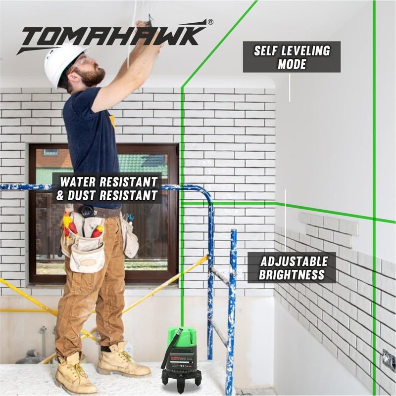 Tomahawk Professtional TLL-B-05-N 5 Lines 3D Horizontal and vertical green laser cross self leveling laser level - Waterproof and Rechargeable - Image 2
