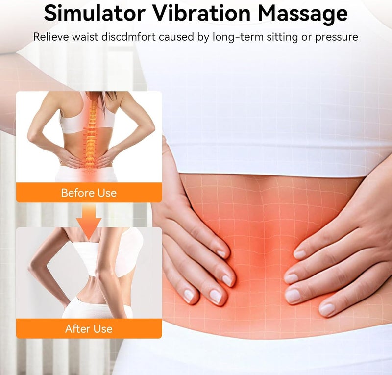 FWW 3 in 1 Electric Lumbar Support Pillow with Adjustable Height for Bed and Chair, Back Massager with Heat, Back Massager for Pain Relief Deep Tissue, Electric Lumbar Pillow with Heat Vibration Traction - Image 5