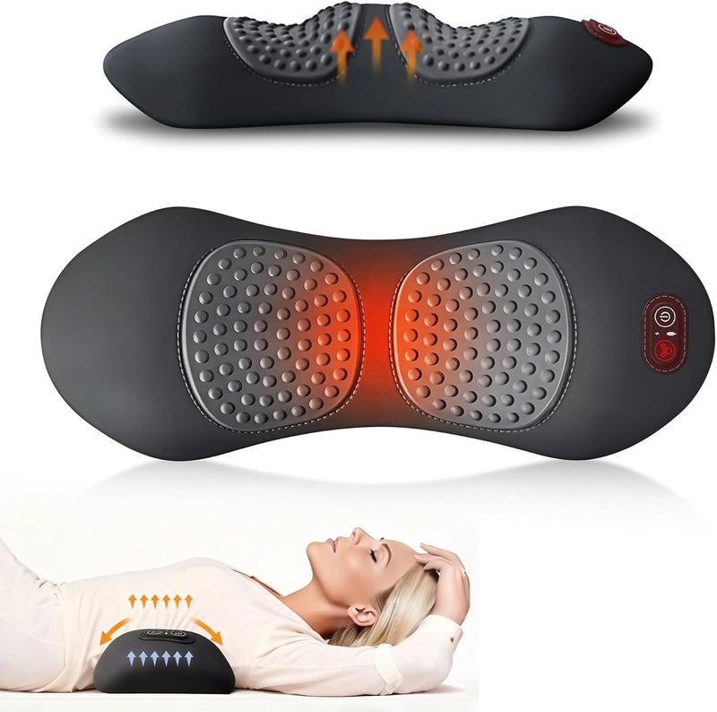 FWW 3 in 1 Electric Lumbar Support Pillow with Adjustable Height for Bed and Chair, Back Massager with Heat, Back Massager for Pain Relief Deep Tissue, Electric Lumbar Pillow with Heat Vibration Traction - Image 1