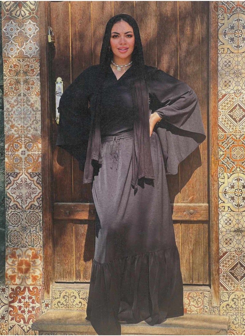 بيوريتوبيا طقم مكون من قطعتين تنورة وبلوزة مصنوعة من مادة روزالين  - Image 1