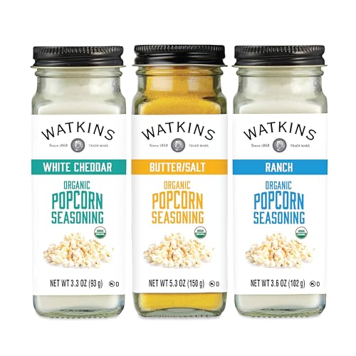 Watkins Popcorn Seasoning MultiFlavor Variety Pack 3Pack 1 White Cheddar 33 oz 1 ButterSalt 53 oz 1 Ranch 36 oz - Image 1