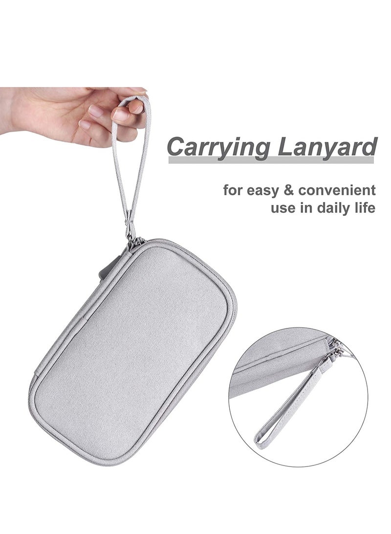 SYOSI Small Electronic Organizer Cable Bag Travel Portable Electronic Accessories Storage Bag Soft Carrying Case Pouch for Hard Drive Cord Charger Earphone USB SD Card Light Grey  - Image 1