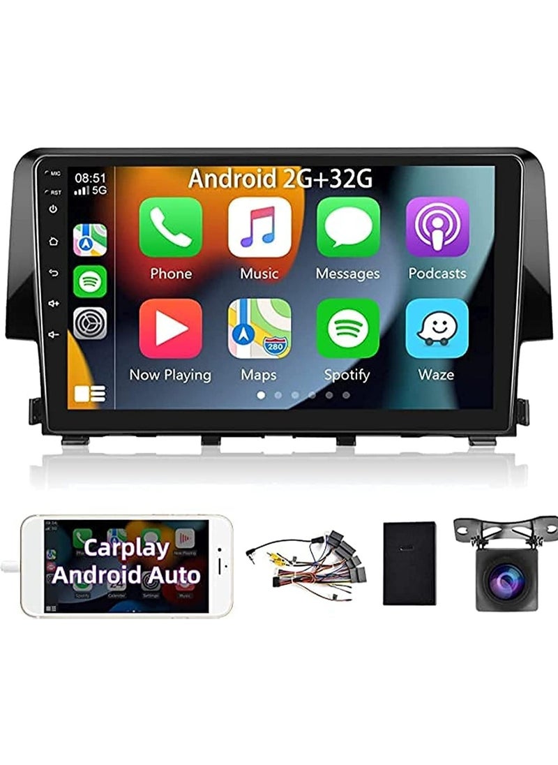 WINCA - Android Car Stereo Radio for Honda Civic 2016 2017 2018 with Carplay Android Touch Screen Bluetooth Car Radio with GPS Navigation Wi-Fi Backup Camera Mic(2G RAM+32G ROM) - Image 1