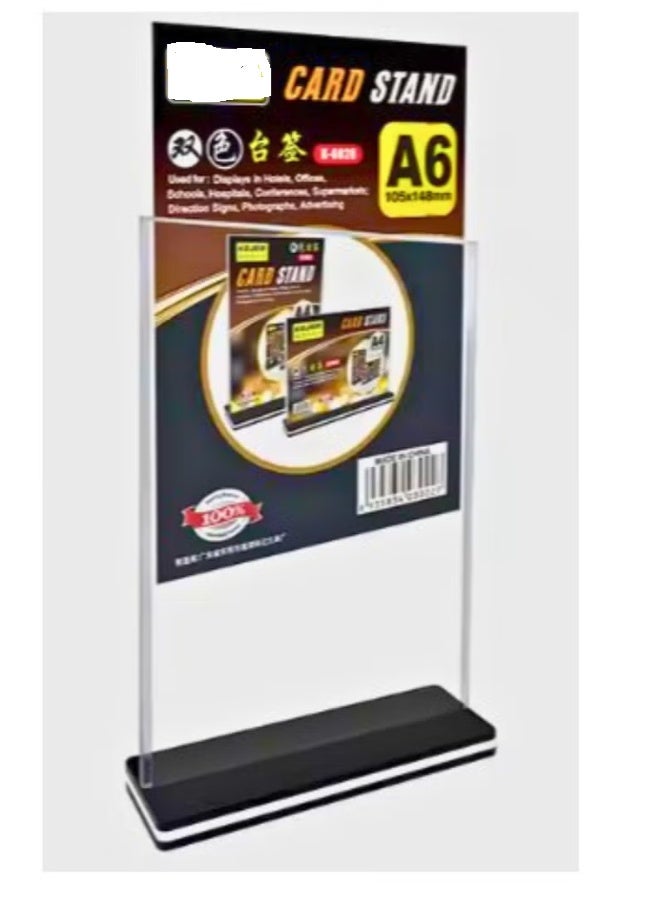 A6 ACRYLIC CARD STAND CLEAR 105*148 mm - Image 1