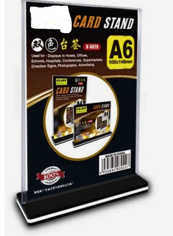 A6 ACRYLIC CARD STAND CLEAR 105*148 mm - Image 2