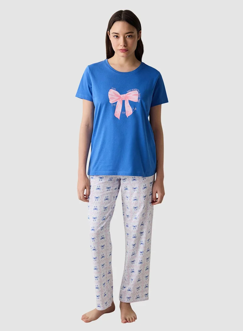 Penti Fancy Bows Blue Pyjama Set