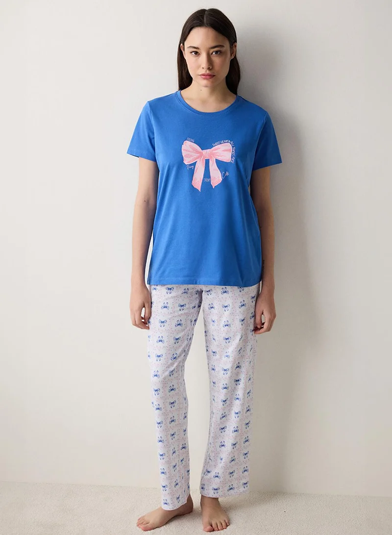 Penti Fancy Bows Blue Pyjama Set