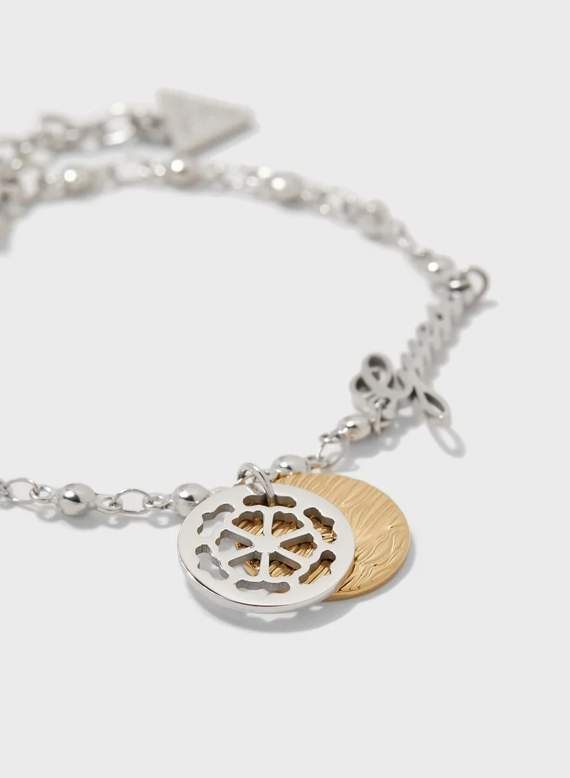 GUESS Chain And Double Coins Bracelet