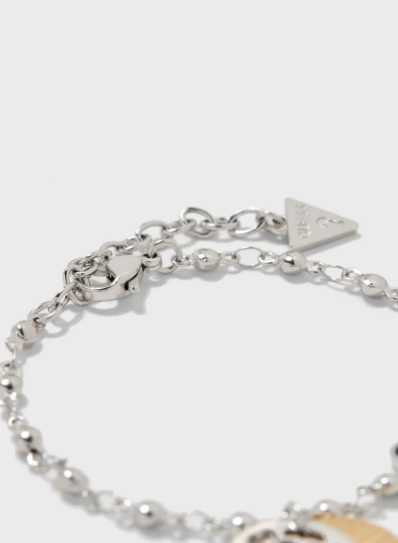 GUESS Chain And Double Coins Bracelet