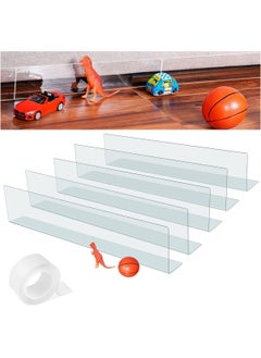 Under Couch Blocker for Pets Gap Bumper Toy Blockers for Furniture - Stop Dogs and Cats, Safety PVC Adjustable Clear Toy Blocker for Sofa Bed Barrier Blocking with Strong Adhesive, 5 Pack, 3.2 Inches High