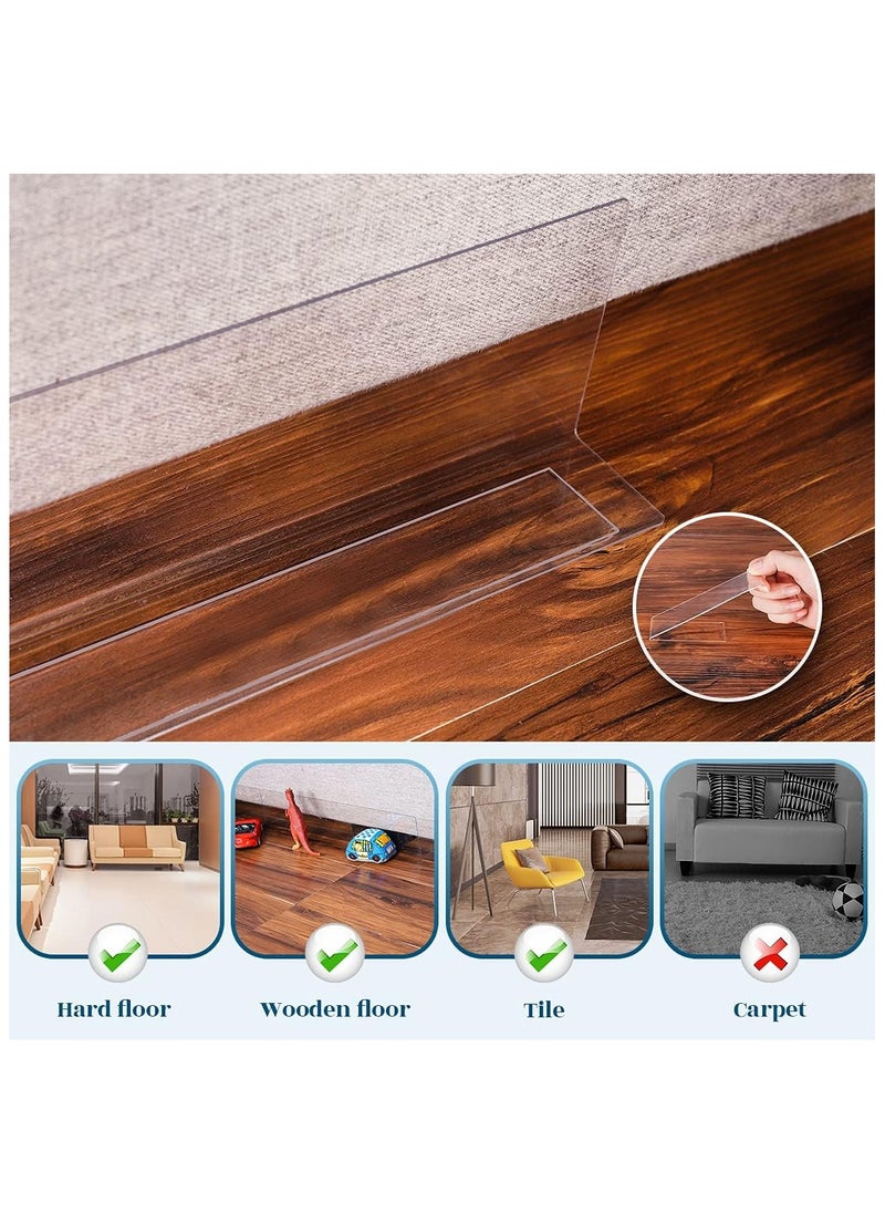 Generic - Under Couch Blocker for Pets Gap Bumper Toy Blockers for Furniture - Stop Dogs and Cats, Safety PVC Adjustable Clear Toy Blocker for Sofa Bed Barrier Blocking with Strong Adhesive, 5 Pack, 3.2 Inches High - Image 1