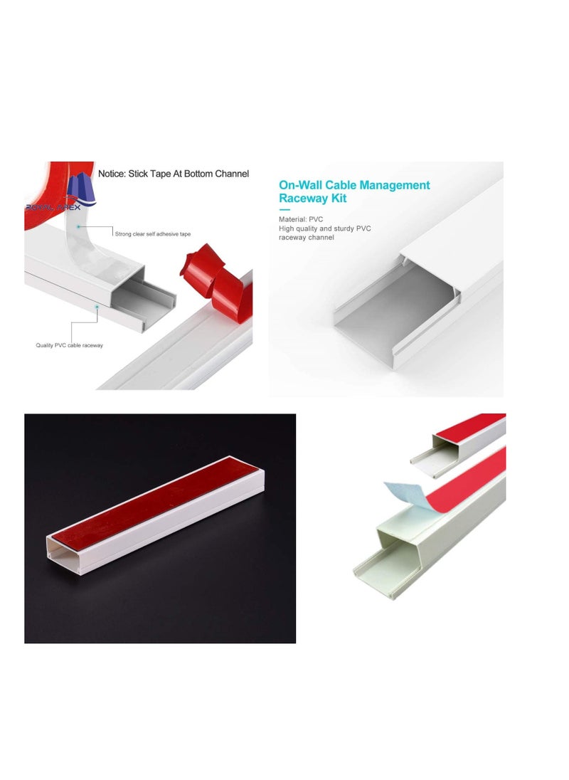 SUN SHINE Square Cable Box Self Adhesive PVC Trunking White  - Image 1